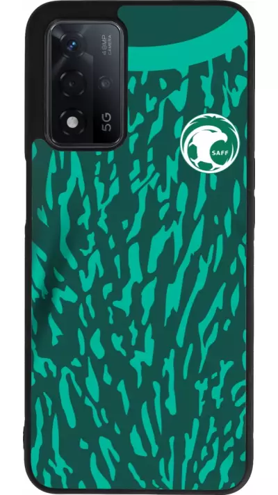 Coque OPPO A93s 5G - Silicone rigide noir Maillot de football Arabie saoudite 2022 personnalisable