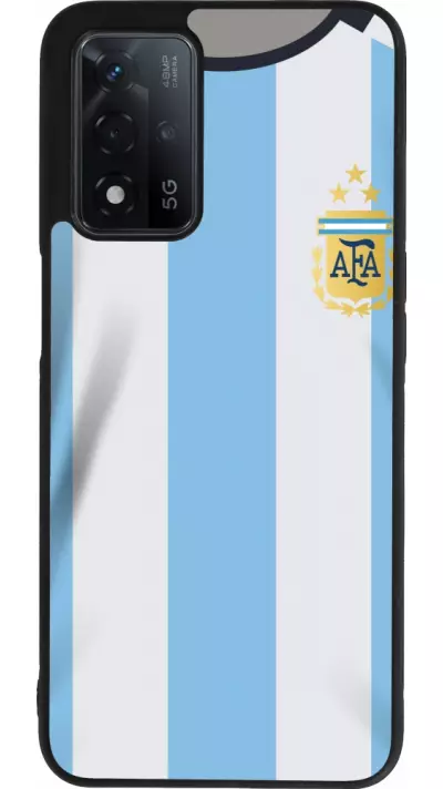 Coque OPPO A93s 5G - Silicone rigide noir Maillot de football Argentine 2022 personnalisable