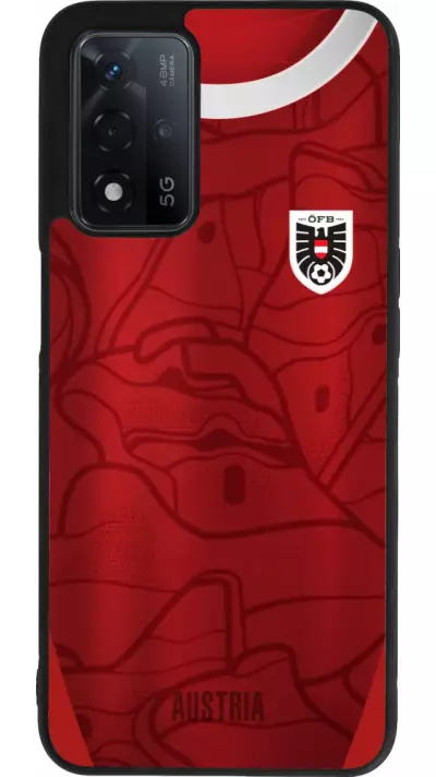 Coque OPPO A93s 5G - Silicone rigide noir Maillot de football Autriche personnalisable