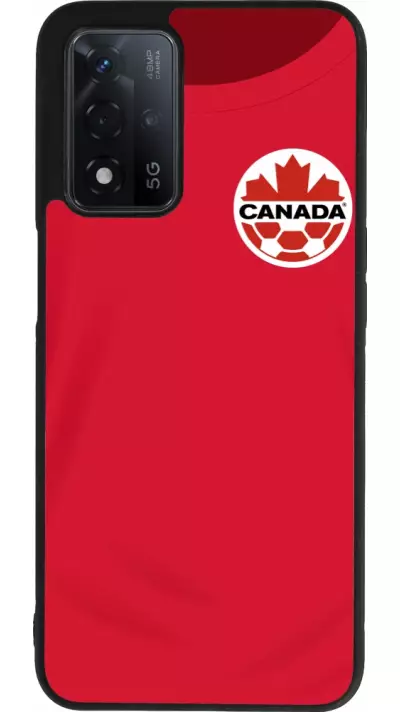 Coque OPPO A93s 5G - Silicone rigide noir Maillot de football Canada 2022 personnalisable