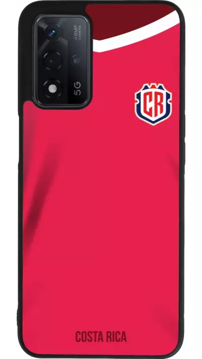 Coque OPPO A93s 5G - Silicone rigide noir Maillot de football Costa Rica 2022 personnalisable