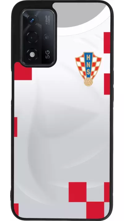 Coque OPPO A93s 5G - Silicone rigide noir Maillot de football Croatie 2022 personnalisable