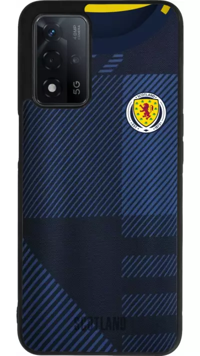 Coque OPPO A93s 5G - Silicone rigide noir Maillot de football Ecosse personnalisable