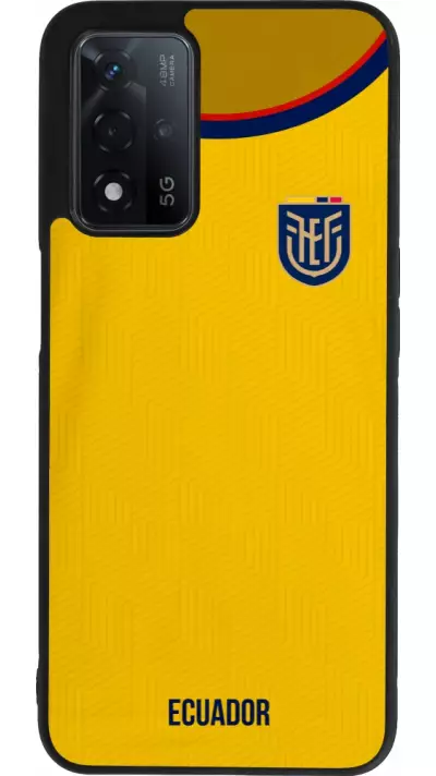 Coque OPPO A93s 5G - Silicone rigide noir Maillot de football Equateur 2022