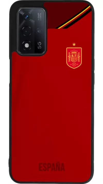 Coque OPPO A93s 5G - Silicone rigide noir Maillot de football Espagne 2022 personnalisable