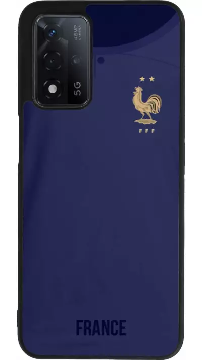 Coque OPPO A93s 5G - Silicone rigide noir Maillot de football France 2022 personnalisable