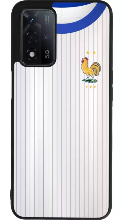 Coque OPPO A93s 5G - Silicone rigide noir Maillot de football France Extérieur personnalisable