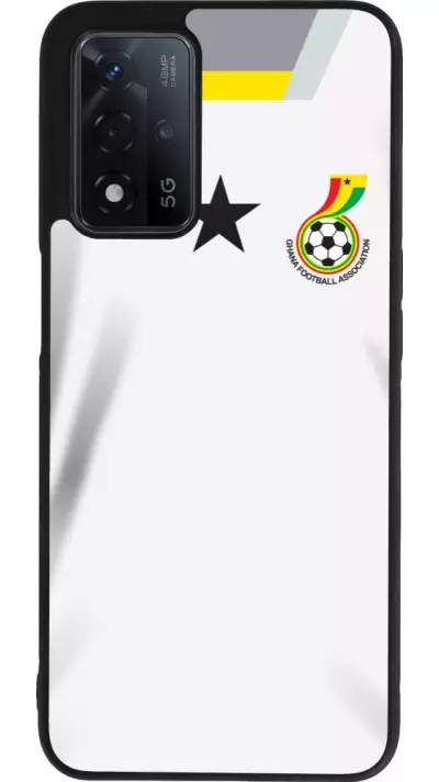 Coque OPPO A93s 5G - Silicone rigide noir Maillot de football Ghana 2022 personnalisable