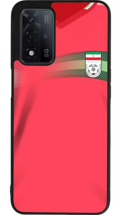 Coque OPPO A93s 5G - Silicone rigide noir Maillot de football Iran 2022 personnalisable
