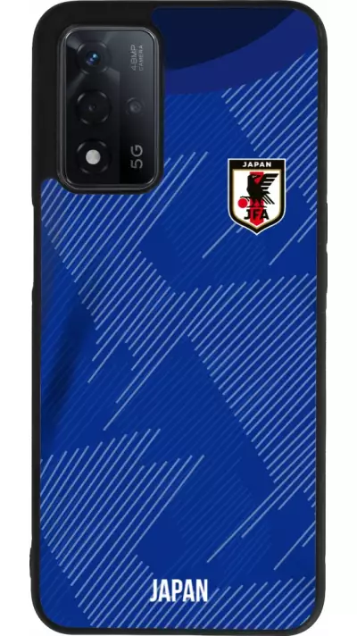 Coque OPPO A93s 5G - Silicone rigide noir Maillot de football Japon 2022 personnalisable