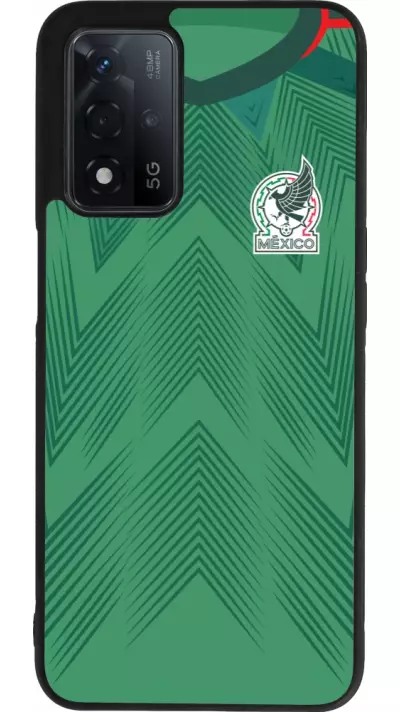 Coque OPPO A93s 5G - Silicone rigide noir Maillot de football Mexique 2022 personnalisable