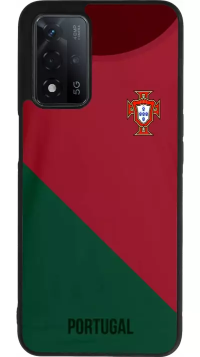 Coque OPPO A93s 5G - Silicone rigide noir Maillot de football Portugal 2022