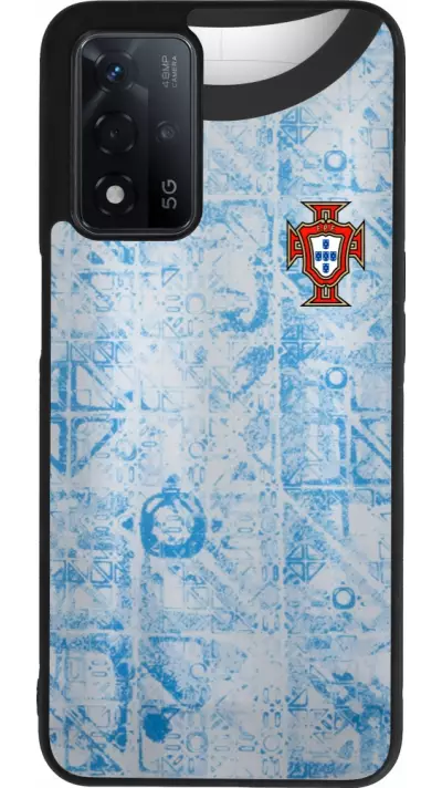 Coque OPPO A93s 5G - Silicone rigide noir Maillot de football Portugal Extérieur personnalisable