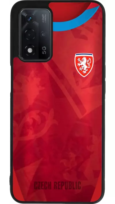 Coque OPPO A93s 5G - Silicone rigide noir Maillot de football République Tchèque personnalisable