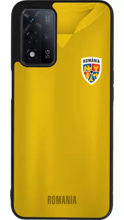 Coque OPPO A93s 5G - Silicone rigide noir Maillot de football Roumanie