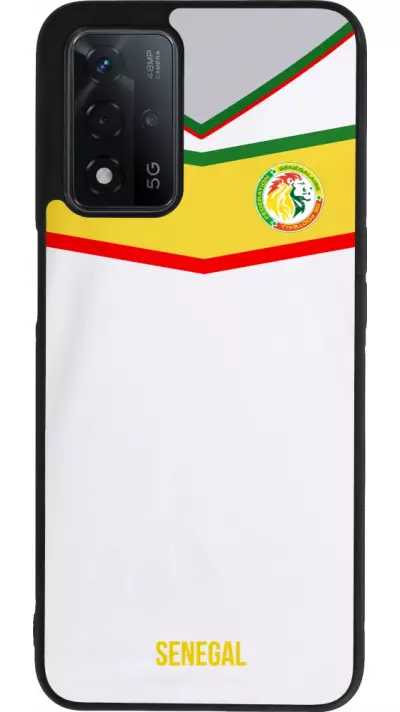 Coque OPPO A93s 5G - Silicone rigide noir Maillot de football Senegal 2022 personnalisable