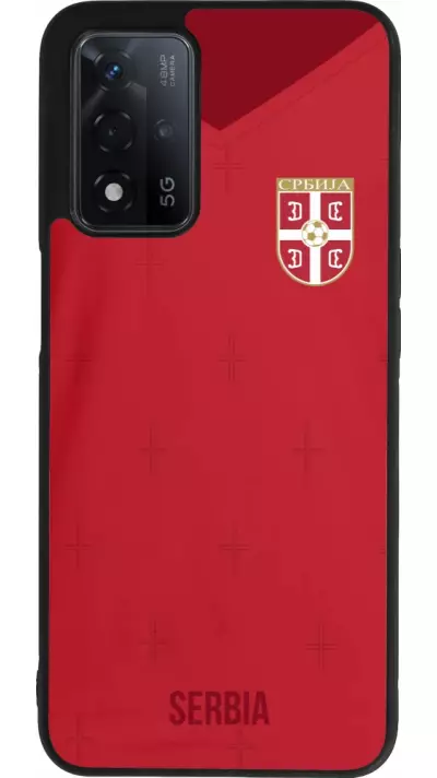 Coque OPPO A93s 5G - Silicone rigide noir Maillot de football Serbie 2022 personnalisable