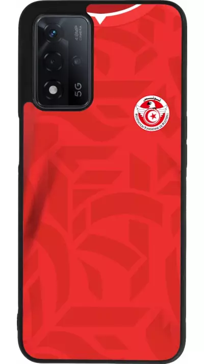 Coque OPPO A93s 5G - Silicone rigide noir Maillot de football Tunisie 2022 personnalisable