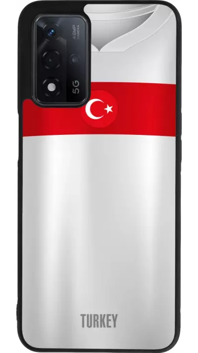 Coque OPPO A93s 5G - Silicone rigide noir Maillot de football Turquie personnalisable