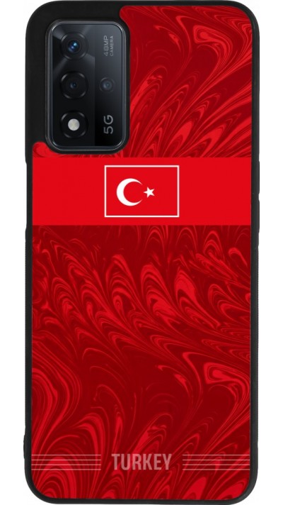 Coque OPPO A93s 5G - Silicone rigide noir Maillot de football Turquie 2026 personnalisable