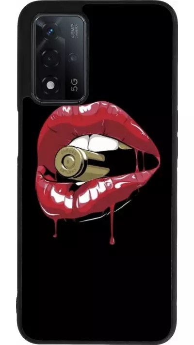 Coque OPPO A93s 5G - Silicone rigide noir Lips bullet