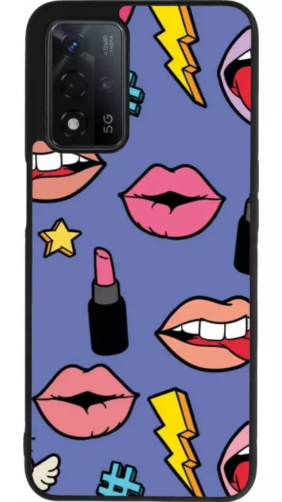 Coque OPPO A93s 5G - Silicone rigide noir Lips and lipgloss