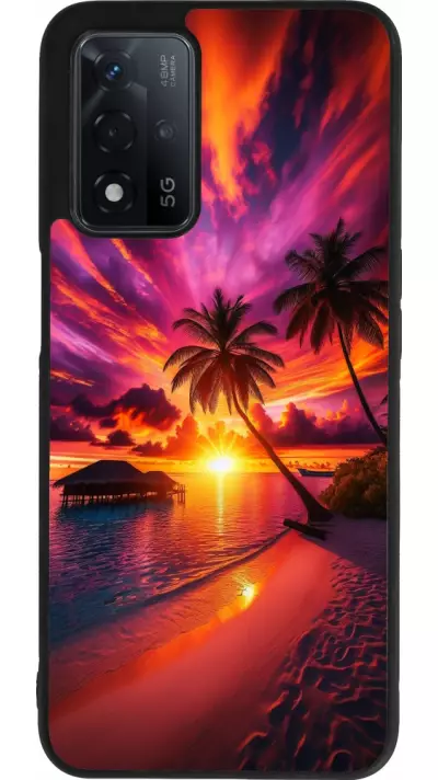 Coque OPPO A93s 5G - Silicone rigide noir Maldives Dusk Bliss