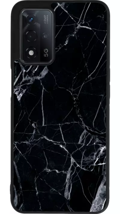 Coque OPPO A93s 5G - Silicone rigide noir Marble Black 01