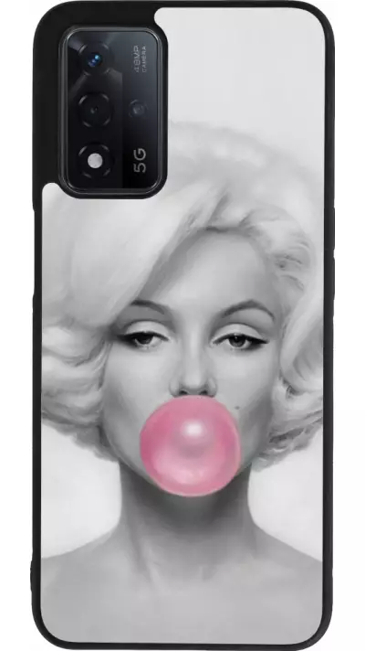 Coque OPPO A93s 5G - Silicone rigide noir Marilyn Bubble