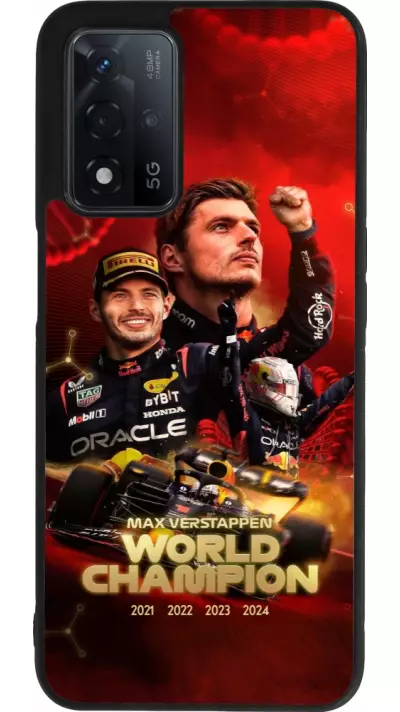 Coque OPPO A93s 5G - Silicone rigide noir Max Verstappen Champion 2023