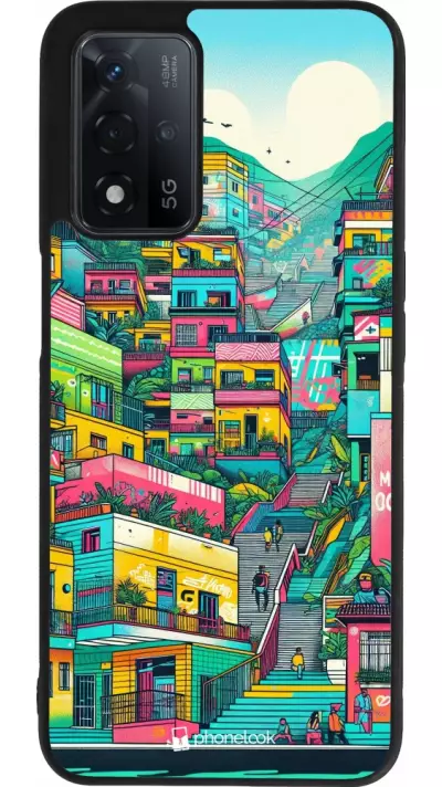 Coque OPPO A93s 5G - Silicone rigide noir Medellin Comuna 13 Art