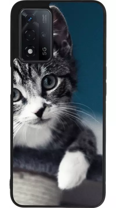 Coque OPPO A93s 5G - Silicone rigide noir Meow 23