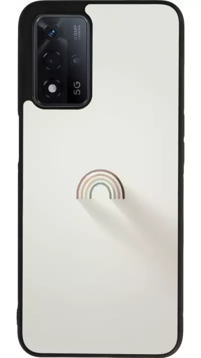 Coque OPPO A93s 5G - Silicone rigide noir Mini Rainbow Minimal