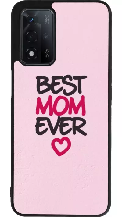 Coque OPPO A93s 5G - Silicone rigide noir Mom 2023 best Mom ever pink