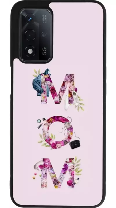 Coque OPPO A93s 5G - Silicone rigide noir Mom 2024 girly mom