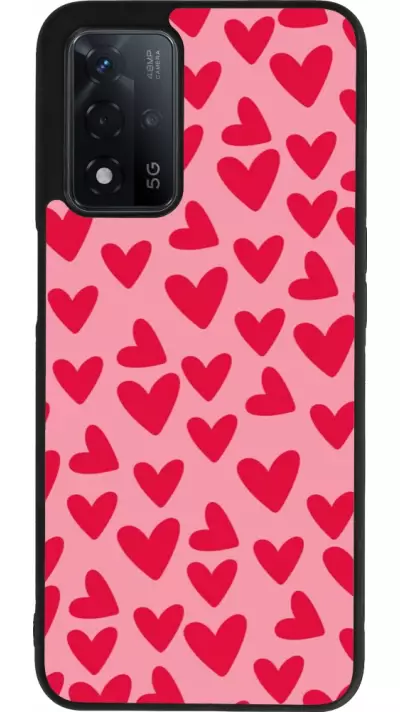 Coque OPPO A93s 5G - Silicone rigide noir Mom 2024 petits coeurs