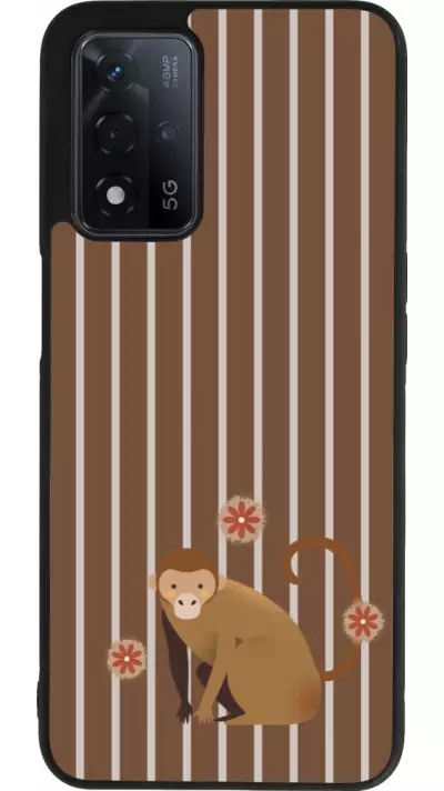 Coque OPPO A93s 5G - Silicone rigide noir Monkey with stripes