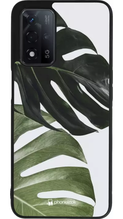 Coque OPPO A93s 5G - Silicone rigide noir Monstera Plant