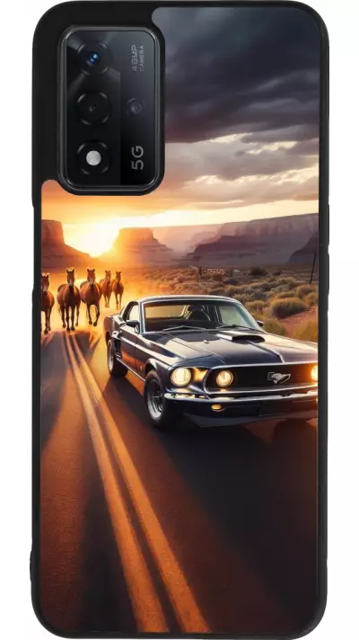 Coque OPPO A93s 5G - Silicone rigide noir Mustang 69 Grand Canyon