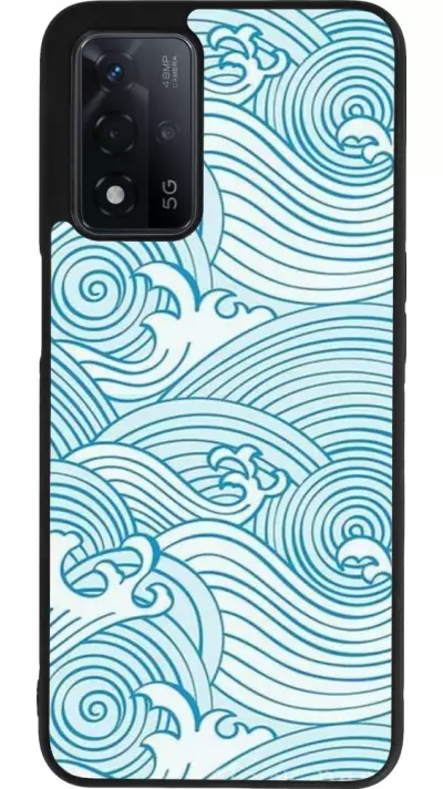 Coque OPPO A93s 5G - Silicone rigide noir Ocean Waves