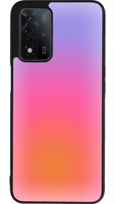 Coque OPPO A93s 5G - Silicone rigide noir Orange Pink Blue Gradient