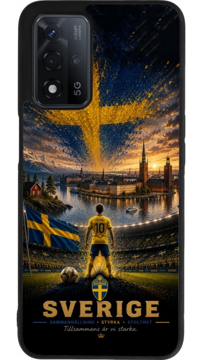 Coque OPPO A93s 5G - Silicone rigide noir Football Suède splash 2026