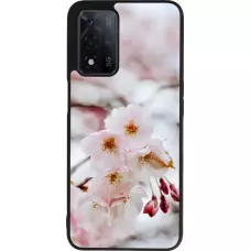 Coque OPPO A93s 5G - Silicone rigide noir Cherry tree Spring 2026