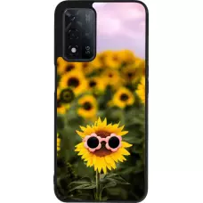 Coque OPPO A93s 5G - Silicone rigide noir Sunflower with glasses Spring 2026