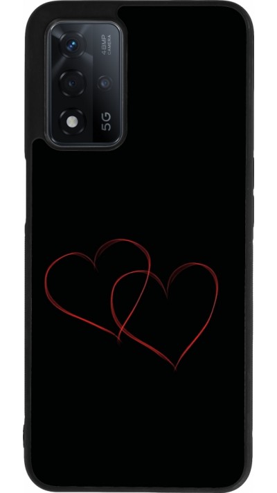 OPPO A93s 5G Case Hülle - Silikon schwarz Valentine 2023 attached heart