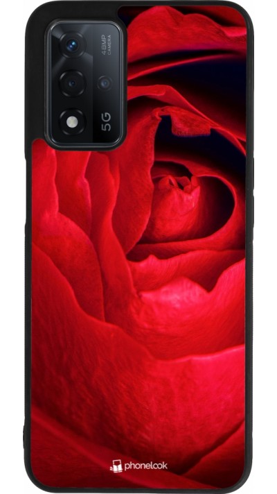 OPPO A93s 5G Case Hülle - Silikon schwarz Valentine 2022 Rose