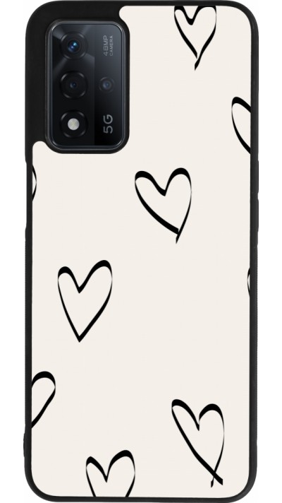 OPPO A93s 5G Case Hülle - Silikon schwarz Valentine 2023 minimalist hearts