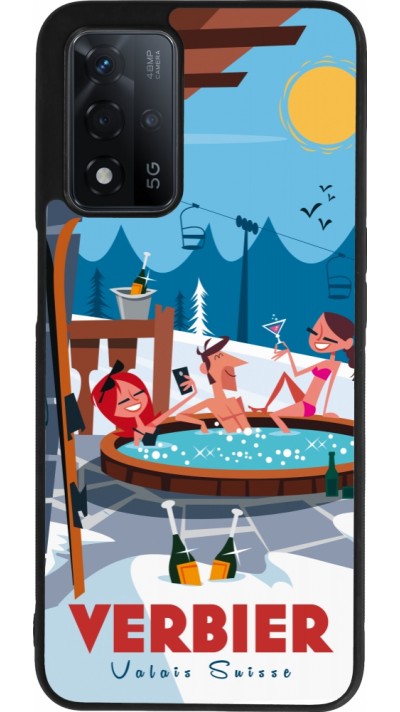 OPPO A93s 5G Case Hülle - Silikon schwarz Verbier Mountain Jacuzzi