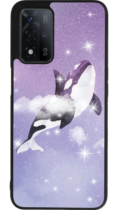 OPPO A93s 5G Case Hülle - Silikon schwarz Whale in sparking stars