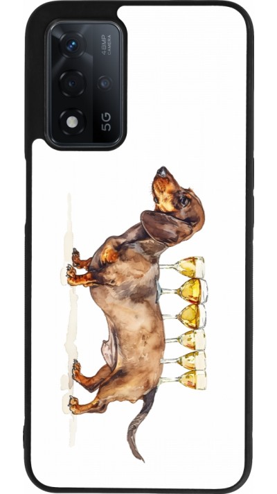 OPPO A93s 5G Case Hülle - Silikon schwarz Wine Teckel